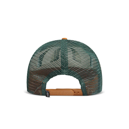 Drunk & Rich Suede Trucker Hat - Brown/Green
