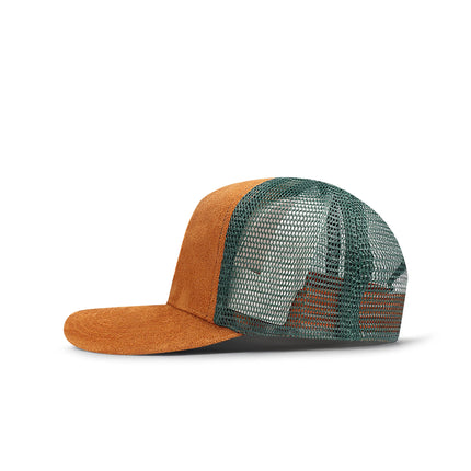 Drunk & Rich Suede Trucker Hat - Brown/Green