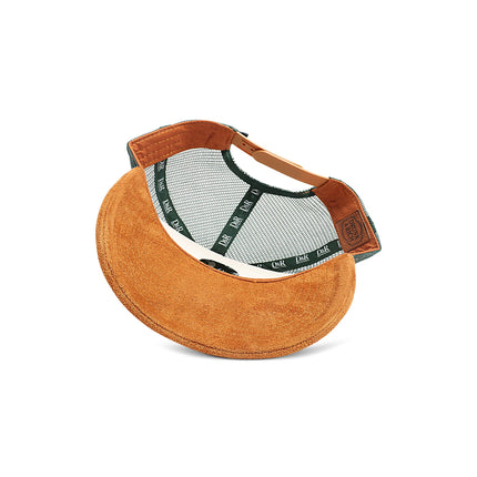 Drunk & Rich Suede Trucker Hat - Brown/Green
