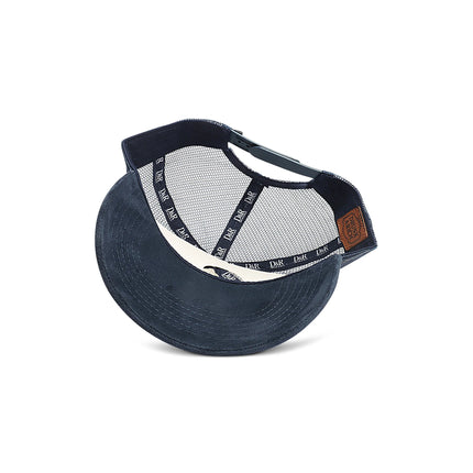 Drunk & Rich Suede Trucker Hat - Cream/Navy