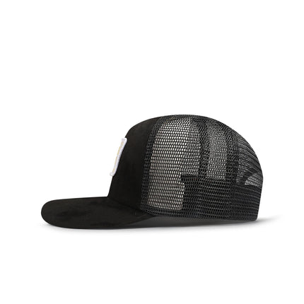 Drunk & Rich Suede Trucker Hat - Black/White