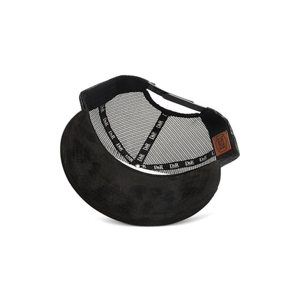 Drunk & Rich Suede Trucker Hat - Black/White
