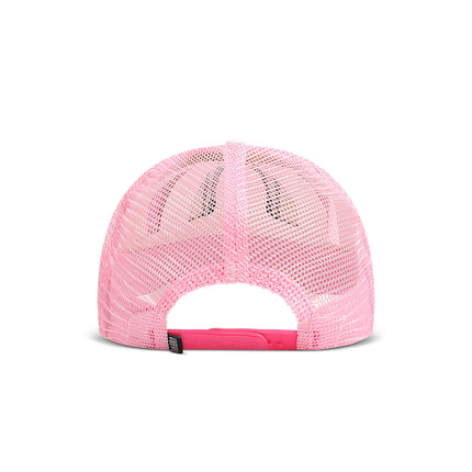 Drunk & Rich Suede Trucker Hat - White/Pink