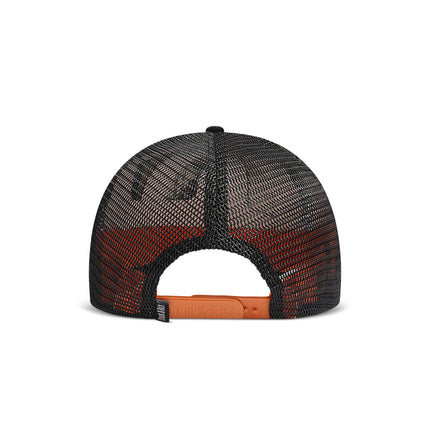Drunk & Rich Suede Trucker Hat - Orange/Black