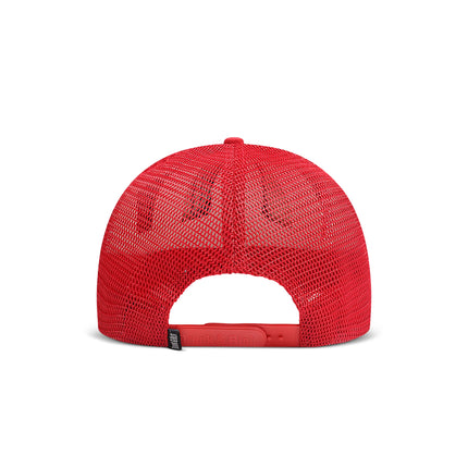Drunk & Rich Suede Trucker Hat - White/Burgundy