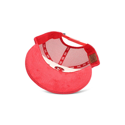 Drunk & Rich Suede Trucker Hat - White/Burgundy