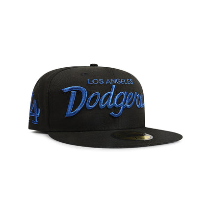 New Era 5950 LA Dodgers Side Logo Hat - Black/Royal