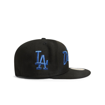 New Era 5950 LA Dodgers Side Logo Hat - Black/Royal