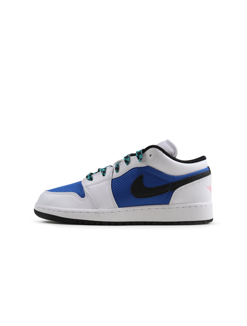 Air Jordan Big Kids 1 Low Se - White/Black-Hyper Royal