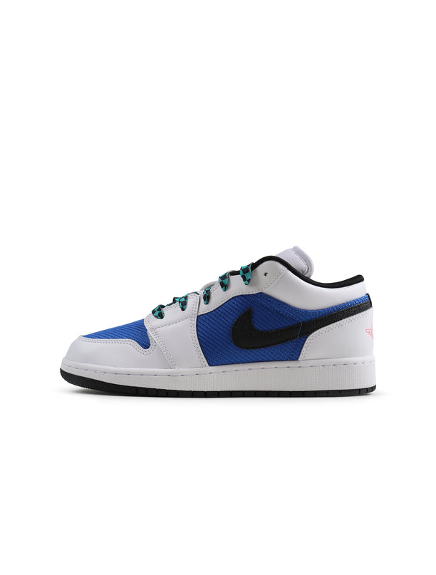 Air Jordan Big Kids 1 Low Se - White/Black-Hyper Royal