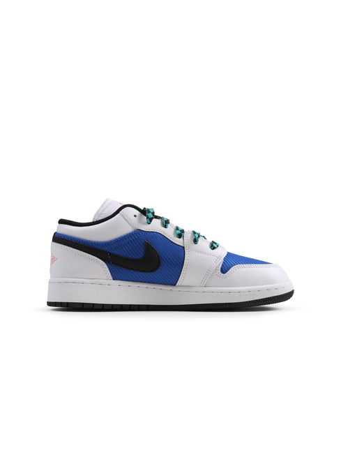 Air Jordan Big Kids 1 Low Se - White/Black-Hyper Royal