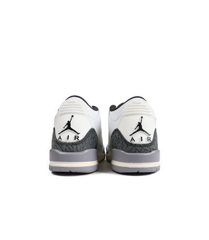 Air Jordan Big Kids 3 Retro - White/Cement Grey