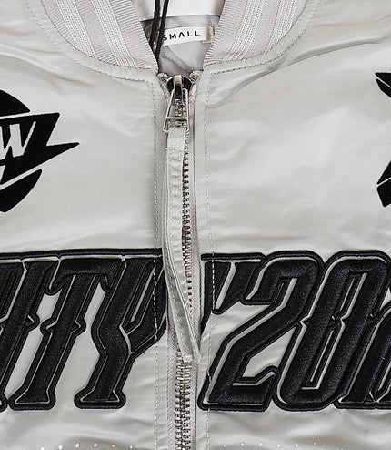 First Row Nylon MA1 w/ Patch & Embroidery Jacket - Light Grey