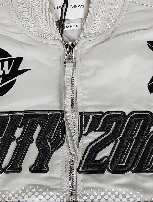 First Row Nylon MA1 w/ Patch & Embroidery Jacket - Light Grey