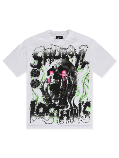 Lost Hills x Sad Boyz Skull Tee - White