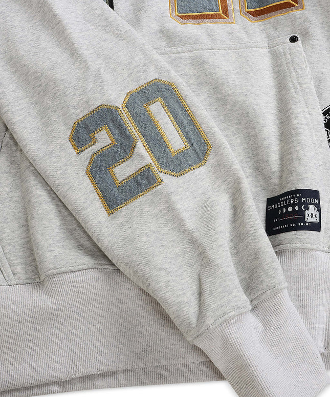 Smugglers Moon Woven Hoodie - Heather Grey
