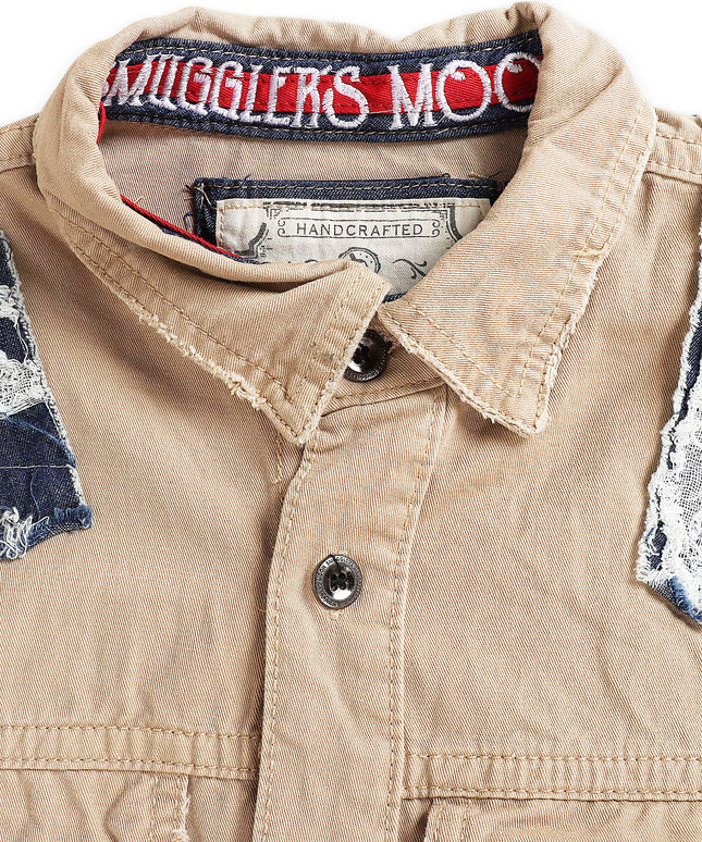 Smugglers Moon Woven Top – Khaki Plaid
