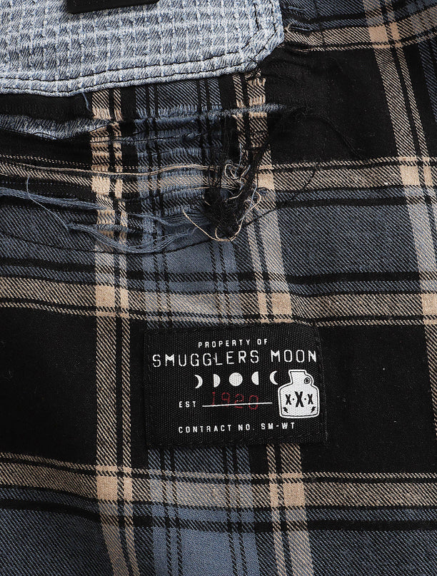 Smugglers Moon Button Up Woven Top - Blue Plaid