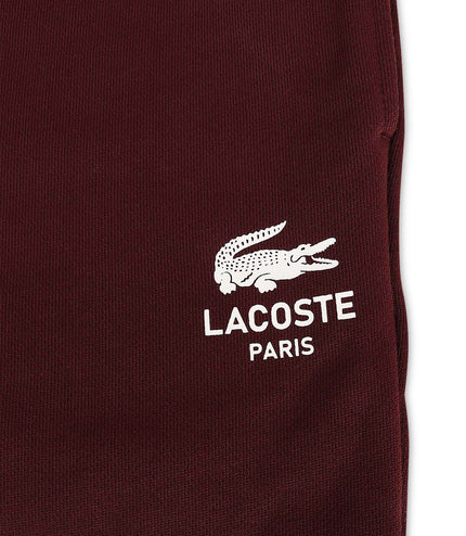 Lacoste Logo Print Joggers - Burgundy