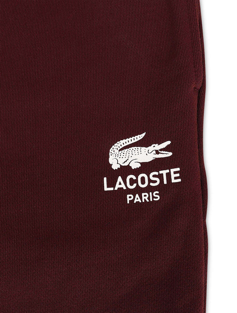 Lacoste Logo Print Joggers - Burgundy