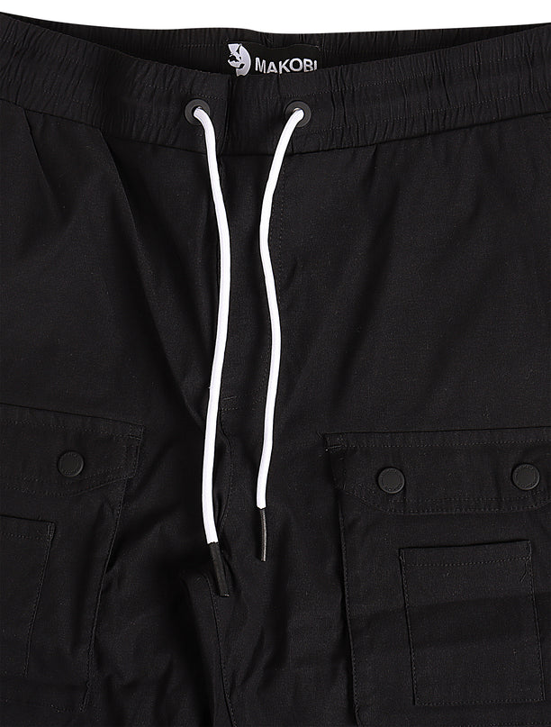 Makobi Colton Nylon Cargo Pants - Black