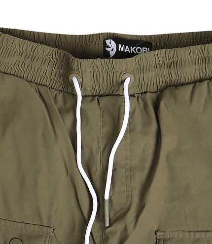 Makobi Colton Nylon Cargo Pants - Olive