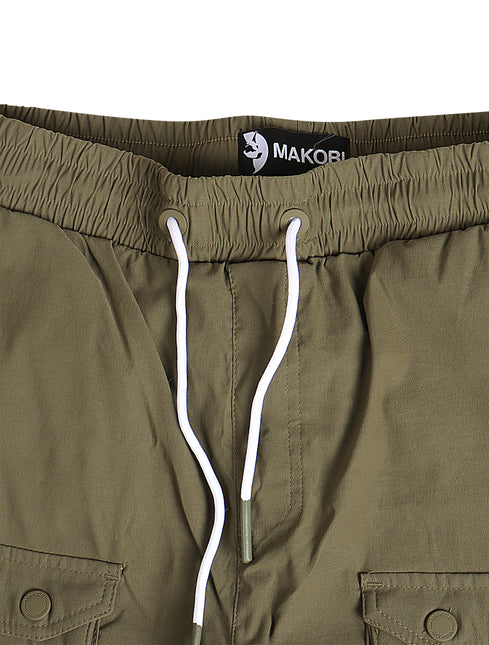 Makobi Colton Nylon Cargo Pants - Olive