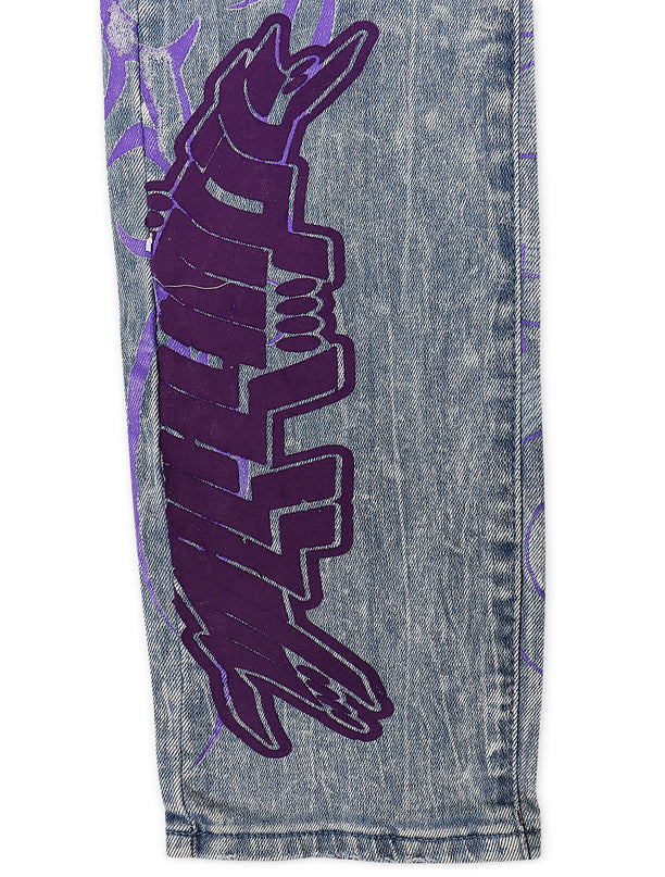 Smoke Rise Tribal Print R&R Slim Fit Jeans - Lowell Blue