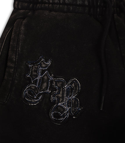 Smoke Rise Rhinestone Dystopia Stacked Joggers - Black