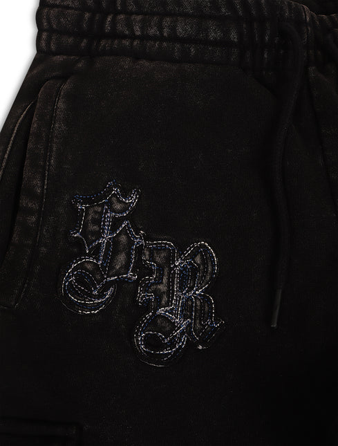 Smoke Rise Rhinestone Dystopia Stacked Joggers - Black