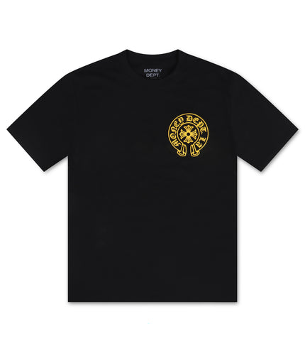 Money Dept. Old English Tee - Black/Yellow