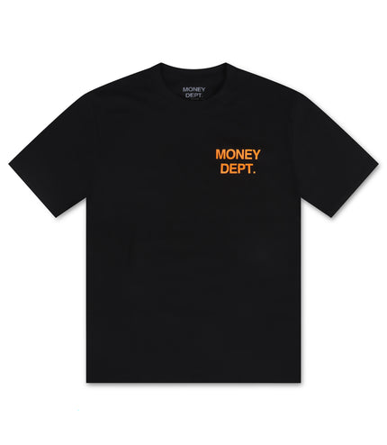 Money Dept. Los Angeles Heavyweight Tee - Black/Orange