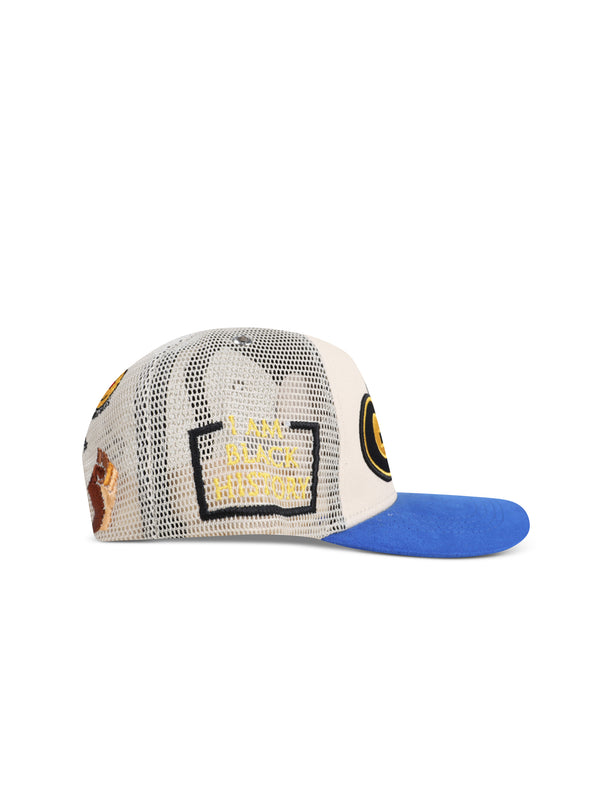 GasNYC Black History Trucker Hat - Off White/Blue