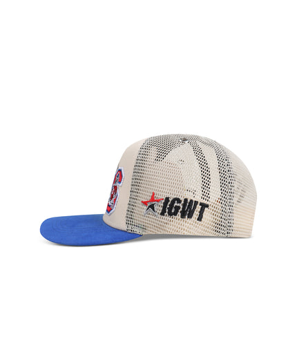 GasNYC Black History Trucker Hat - Off White/Blue