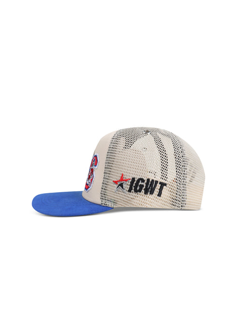 GasNYC Black History Trucker Hat - Off White/Blue