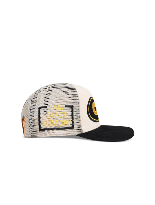 GasNYC Black History Trucker Hat - Off White/Black