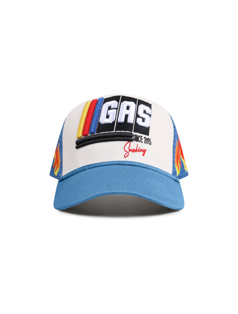 GasNYC Nascar Trucker Hat - Off White/Blue