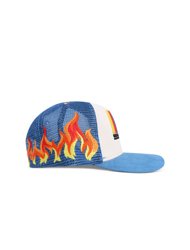 GasNYC Nascar Trucker Hat - Off White/Blue