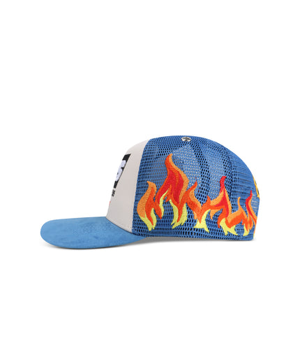 GasNYC Nascar Trucker Hat - Off White/Blue