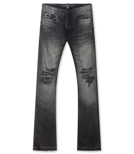 Jordan Craig Stacked Shredded Jeans - Black Shadow