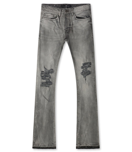 Jordan Craig Stacked Shredded Jeans - Smoked Gray