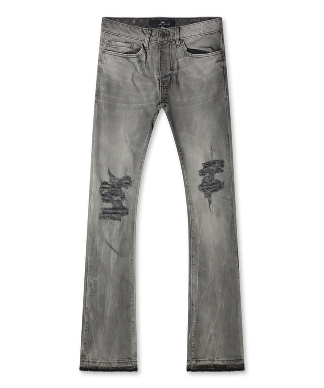 Jordan Craig Stacked Shredded Jeans - Smoked Gray