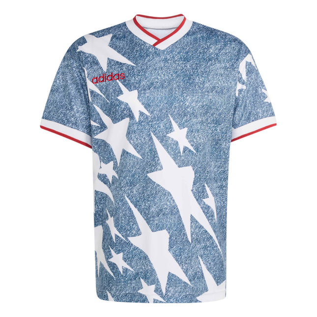 Adidas Mens Denim Graphic Jersey - Blue