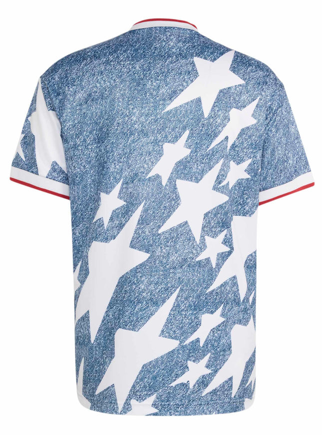 Adidas Mens Denim Graphic Jersey - Blue