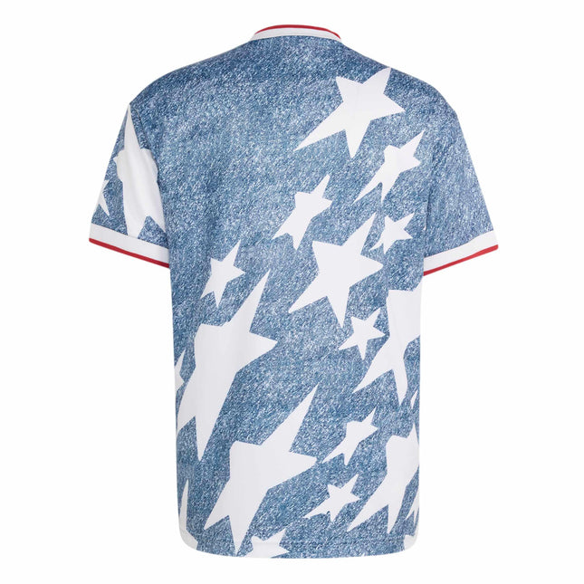 Adidas Mens Denim Graphic Jersey - Blue