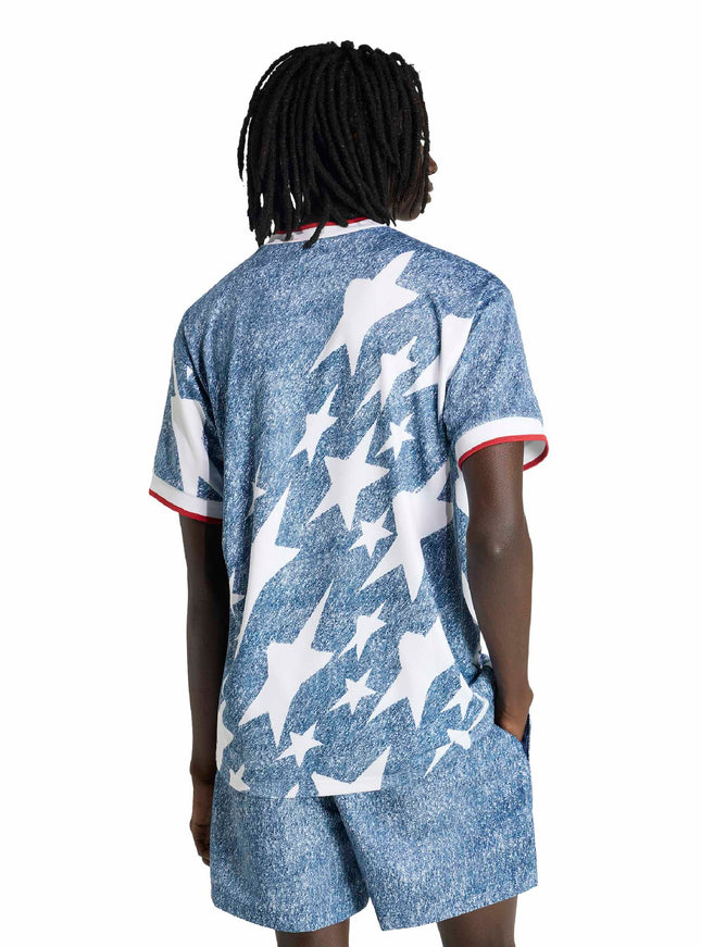 Adidas Mens Denim Graphic Jersey - Blue