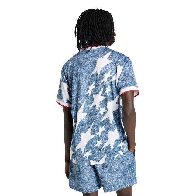 Adidas Mens Denim Graphic Jersey - Blue