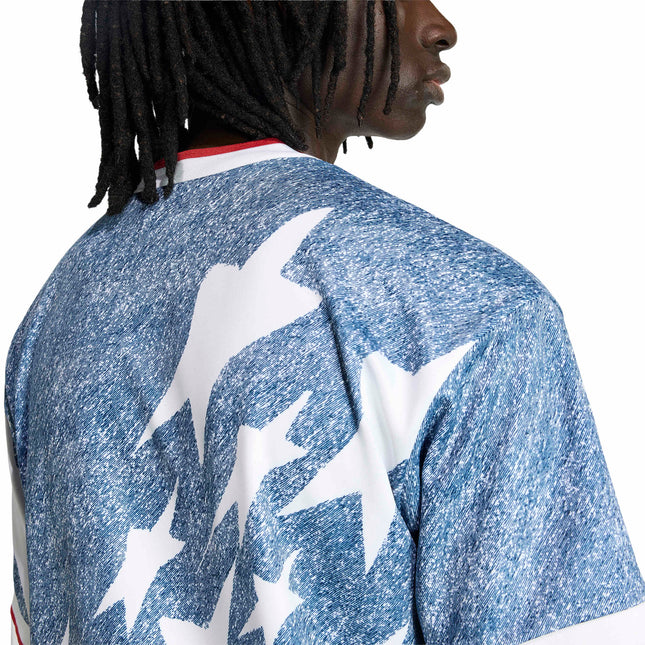 Adidas Mens Denim Graphic Jersey - Blue