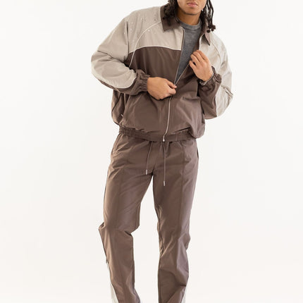 Kindred Rhinestone Track Suit - Brown/Khaki