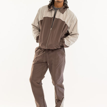 Kindred Rhinestone Track Suit - Brown/Khaki